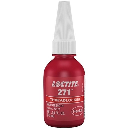 Henkel Anaerobic Threadlocker, Large Bolt and Stud, Bottle, 10 Ml 271 RED 10ML IDH 135380